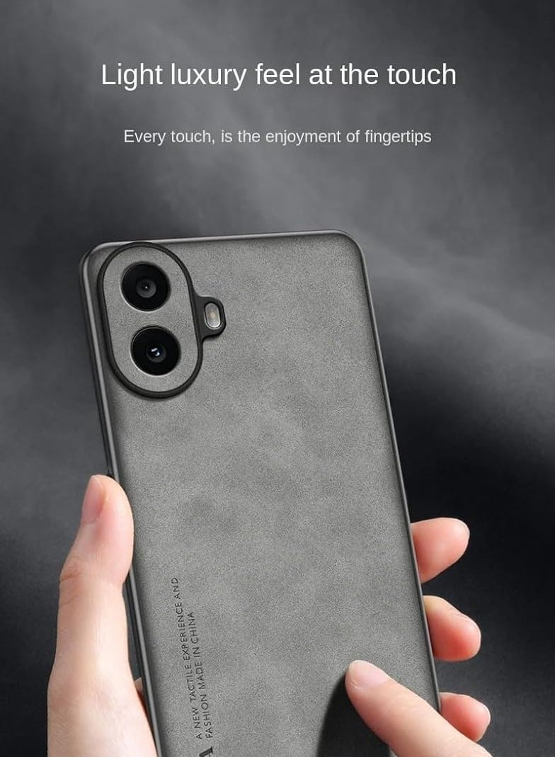 general Case Compatible with Nothing CMF Phone 1, Plain Leather Case Matte Silicone Bumper Anti-Fingerprint Shockproof Protective Back Cover for Nothing CMF Phone 1 5G - Image 4