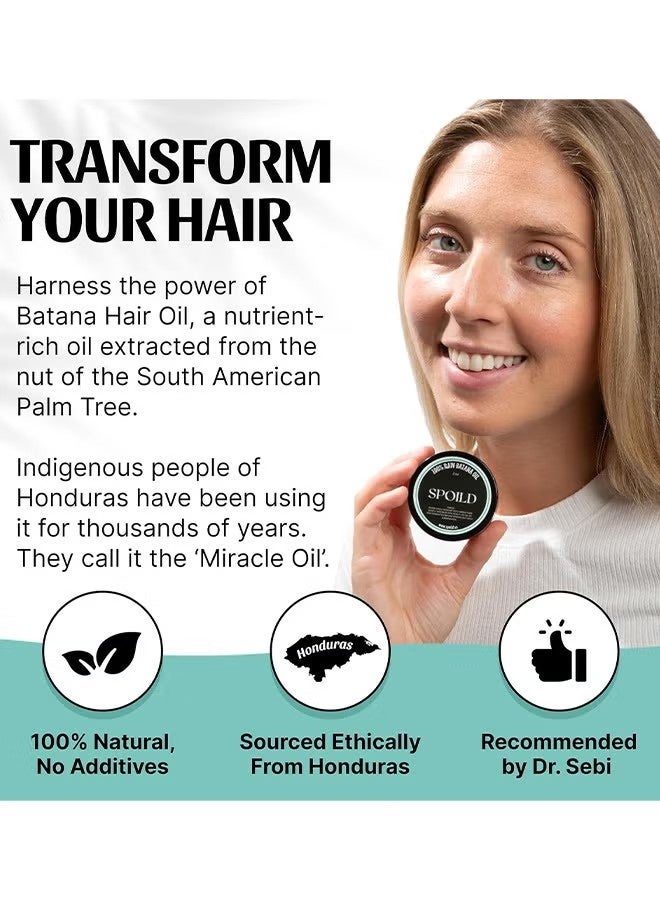 SPOILD Raw Batana Oil for Hair Growth - Sourced from Honduras - Dr. Sebi Approved - 100% Organic and Unrefined - For Thicker, Stronger Hair - 2oz. - Image 5