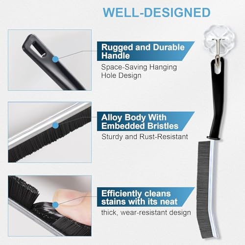 RIOMAX Gap Cleaning Brush Hard Bristle Gap Brush for Cleaning Dead Corner Cleaning Brush Used for Home Toilet Bathroom Kitchen Tiles Window Slots (Pack of 3) - Image 4