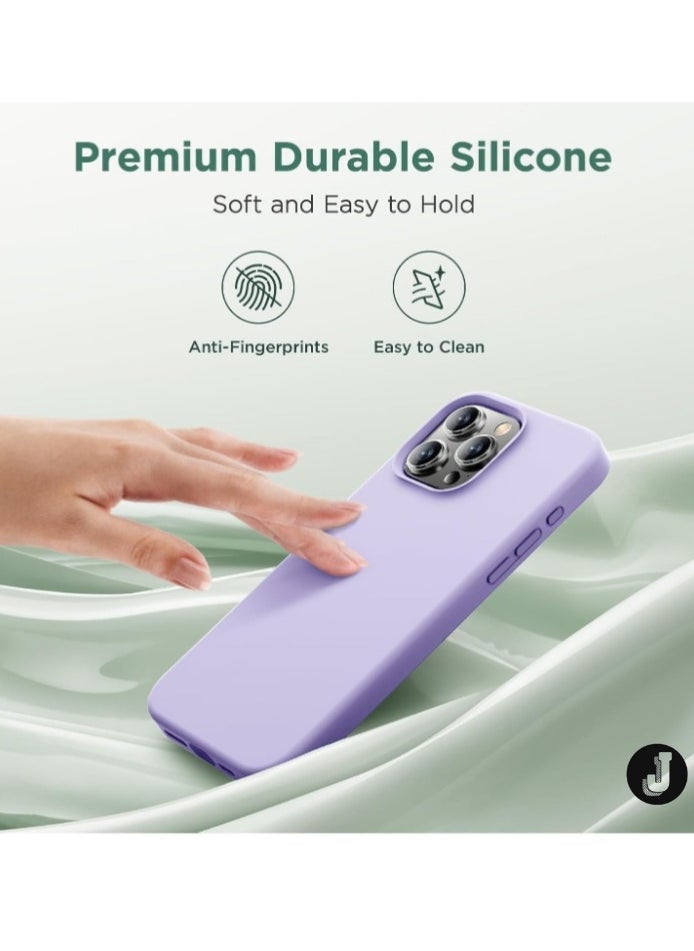 JAJEEK حافظة سيلكون سائلة ناعمة فاخرة لجهاز آيفون 16 برو - لمسة ناعمة بالكامل مع واقي (أزرق سماوي) - Image 4