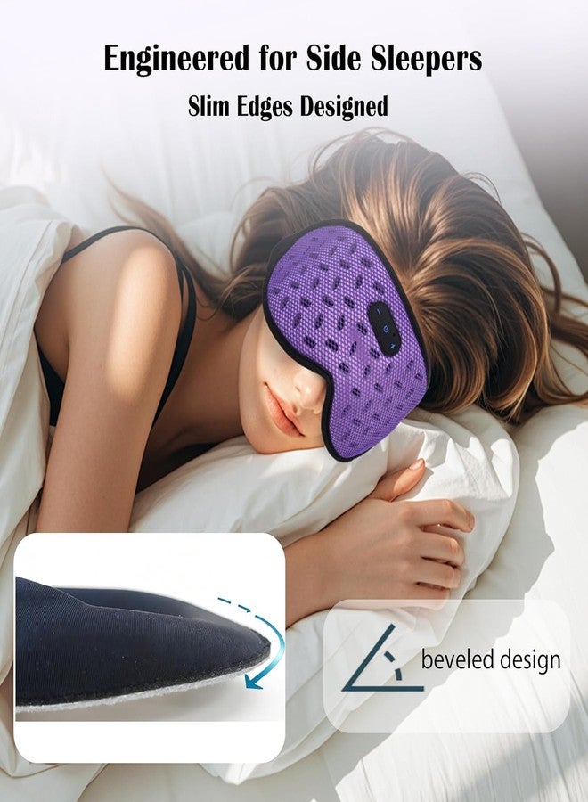 LC-dolida Sleep Headphones, Sleep Mask with Bluetooth 5.4 Headphones, Detachable 3D Blackout Eye Mask with Wireless Headphones Bluetooth Sleep Mask for Side Sleepers, Cooling Music Mask Gift (Purple - Image 5