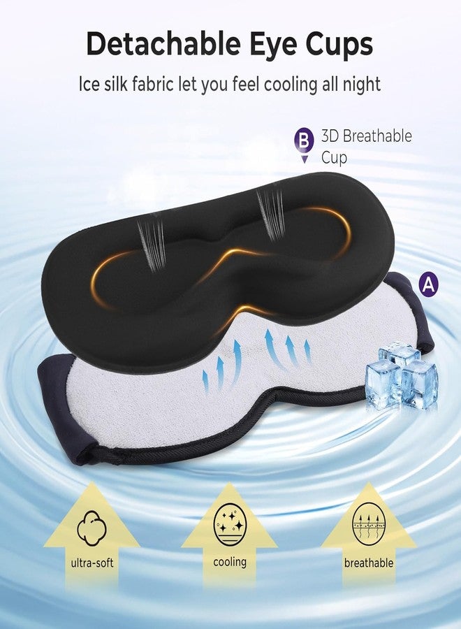 LC-dolida Sleep Headphones, Sleep Mask with Bluetooth 5.4 Headphones, Detachable 3D Blackout Eye Mask with Wireless Headphones Bluetooth Sleep Mask for Side Sleepers, Cooling Music Mask Gift (Purple - Image 3