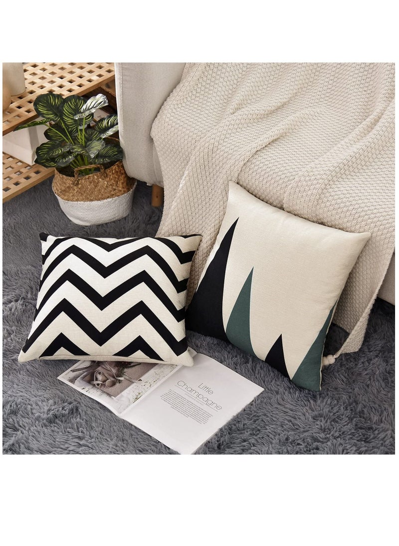 Y&D Throw Pillow Covers, Modern Pattern Linen Square Cushion Case for Sofa Couch Bed Home Outdoor Car  - Image 3