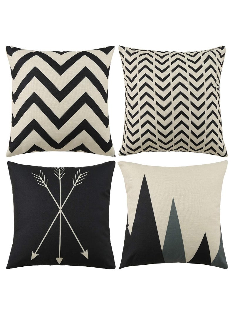 Y&D Throw Pillow Covers, Modern Pattern Linen Square Cushion Case for Sofa Couch Bed Home Outdoor Car  - Image 1