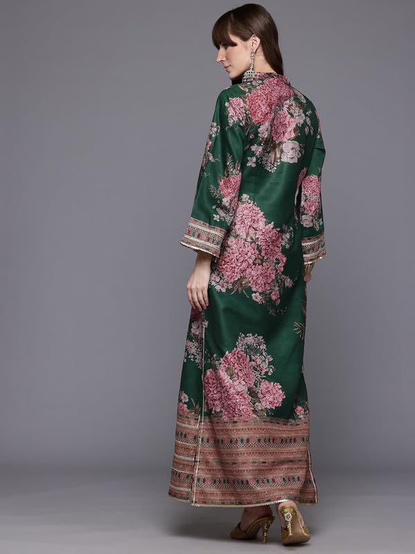 Ahalyaa Women's Printed Ethnic Kurtas for Every Occasion Green - Image 5
