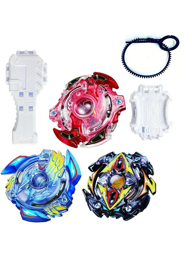 Bestie toys Bestie toys Blade Burst Turbo Special 'God Layer Spinners Attack Defense Balance Metal Ringed Spinner Bey Burst with Launcher(Randon 3 top Will be Send and 1 Launcher with Handle)  - Image 1