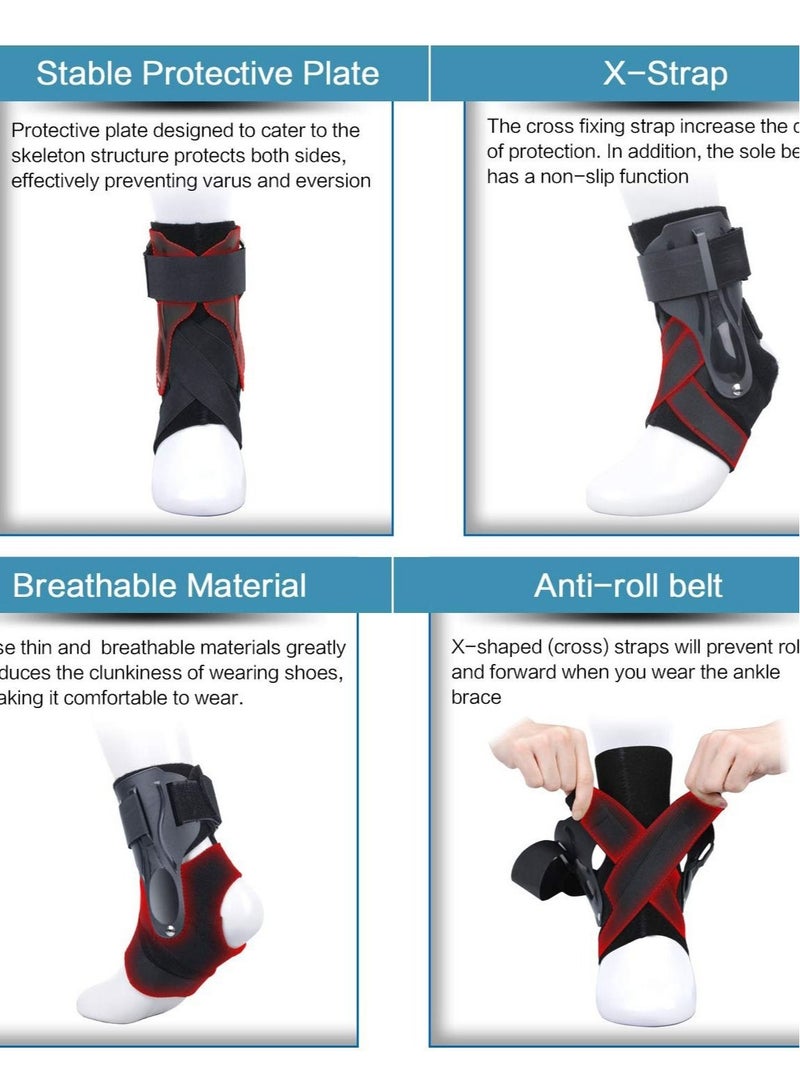 1 ankle brace, ankle sprain support brace, ankle brace for men and women, ankle brace for basketball, football and volleyball - size L - Image 4