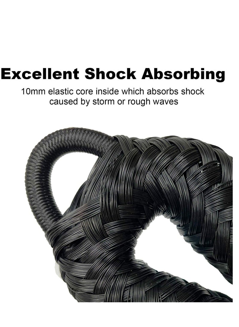 SYOSI Bungee Dock Line Boat Ropes for Docking Mooring Rope with Stainless Steel Clip Accessories Boats PWC, Built in Snubber, Kayak, Watercraft,SeaDoo,Jet Ski, Pontoon, Canoe, Power 2-Pack  - Image 2