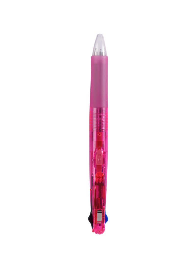 ZEBRA Clip-On Multi Pen 4in1 ( 0.7 mm), Pink Barrel, 4 Colors, Soft Comfort Grip for Smooth Writing, Pack of 10 Pens - Image 2