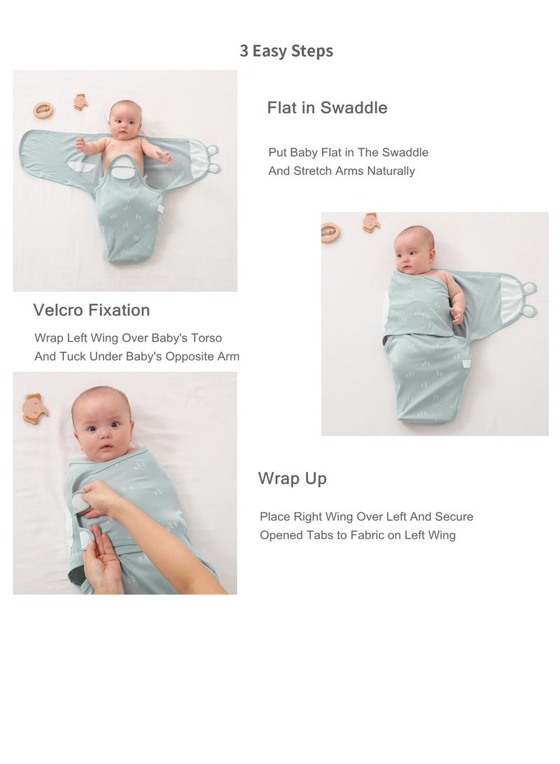 insular 3PCS Baby Swaddle Wrap, 100% Cotton Adjustable Newborn Swaddles, Soft Breathable Sleep Sack for 0-4 Months Infant(Pink/ Purple/White) - Image 5