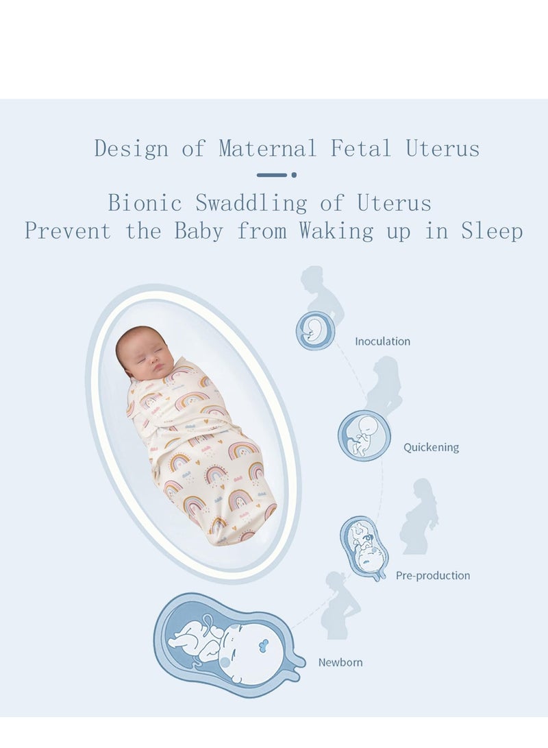 insular 3PCS Baby Swaddle Wrap, 100% Cotton Adjustable Newborn Swaddles, Soft Breathable Sleep Sack for 0-4 Months Infant(Pink/ Purple/White) - Image 4