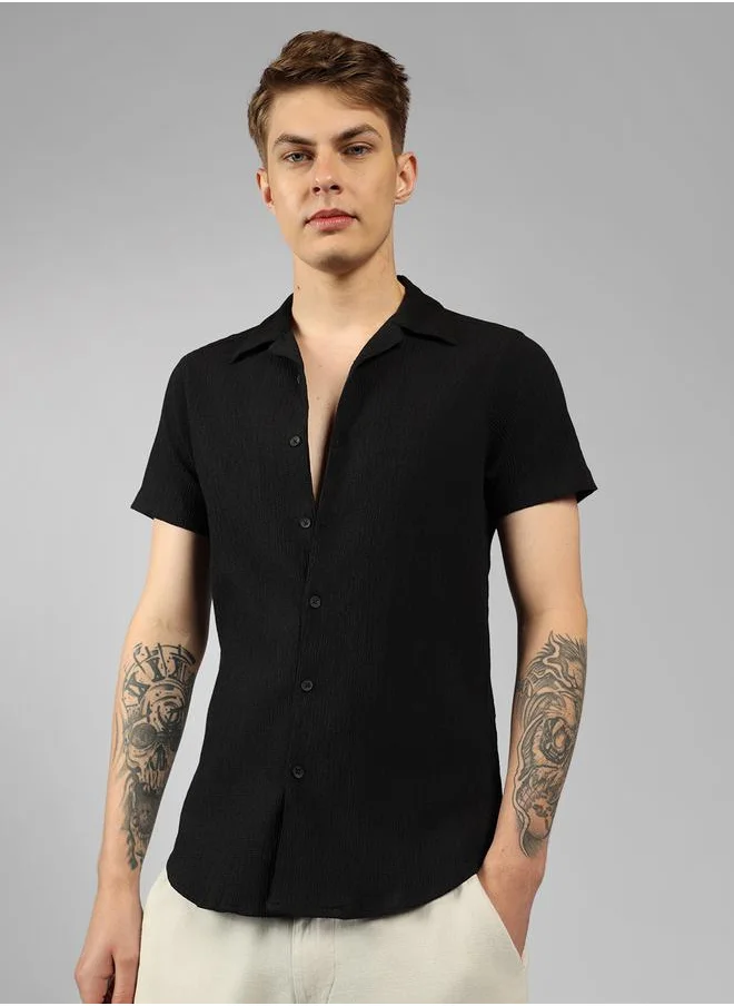 Dennis Lingo Dennis Lingo Solid Relaxed Fit Spread Collar Shirt