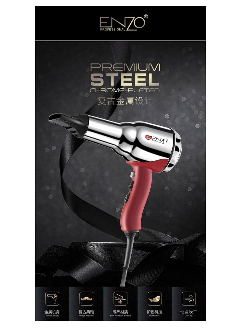 ENZO مجفف شعر إنزو إيطاليا برو ستيل 1845 واط EN2997 - Image 1