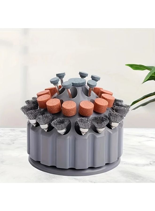 Yellow 360 Rotating Drill Bit Storage Rack Portable Tool Box Holder - Image 2