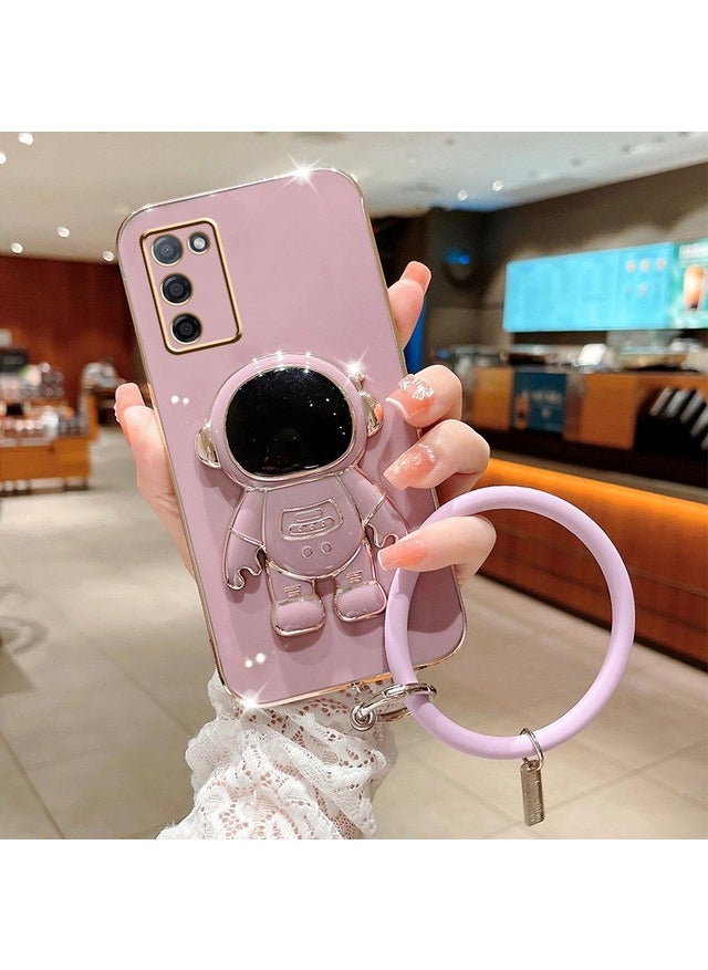 TahTicMer Xiaomi Redmi 9c Compatible Case Astronaut Ring Hidden Stand Silicone Holder Foldable Laser TPU  - Image 3