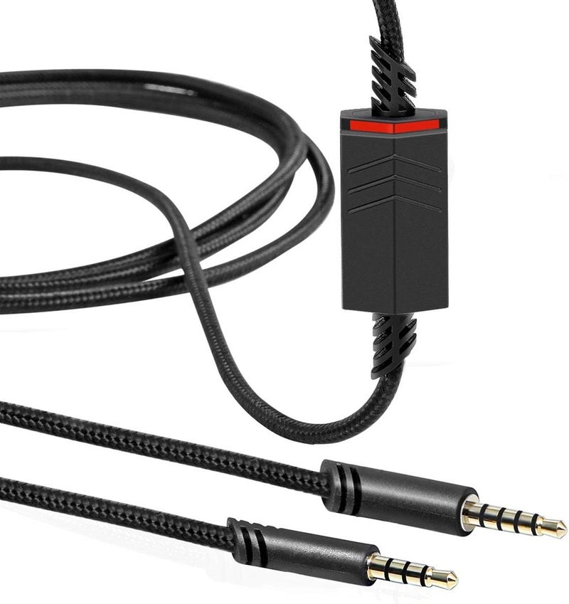 MQDITH 2.0M Replacement Audio Cable Compatible with Astro A40 A40TR Gaming Headset, Inline Mute Wire and No Volume Control Cord (Nylone Cord) - Image 1