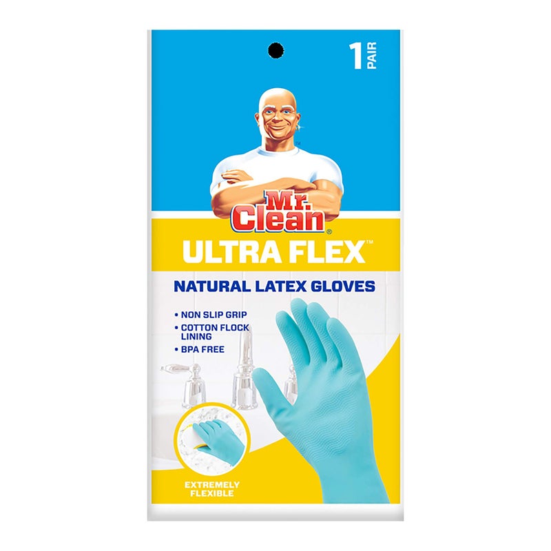 Mr Clean Duet Reusable Latex Cleaning Gloves with NonSlip Grip 2 Pair Small