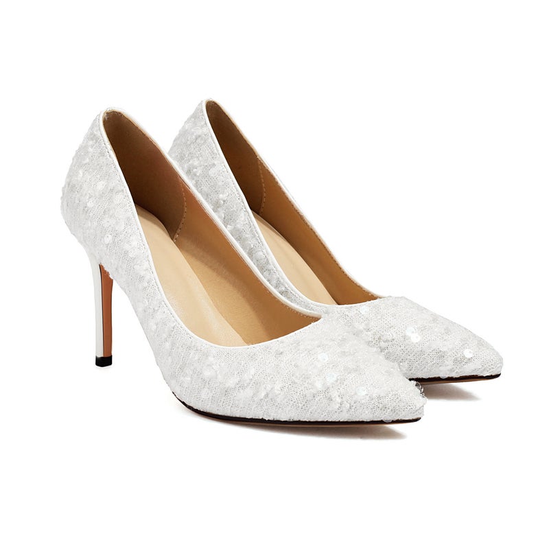 Model 2024 Spring Fashion Pointed 32-43 Sequins Elegant Party High-Heeled Single Shoes For Women - Image 1