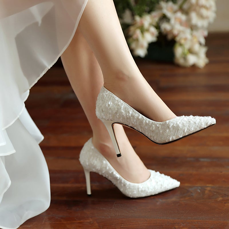 Model 2024 Spring Fashion Pointed 32-43 Sequins Elegant Party High-Heeled Single Shoes For Women - Image 3