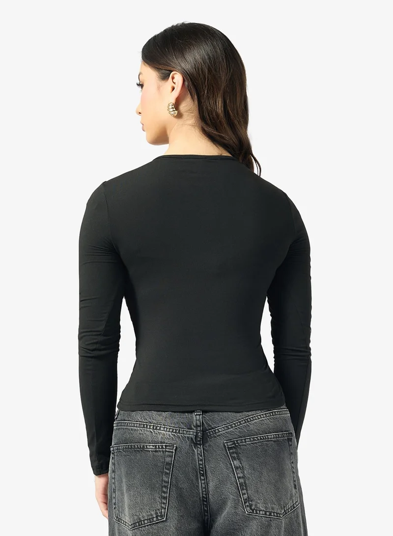 Ginger Twisted Knot Detail Top