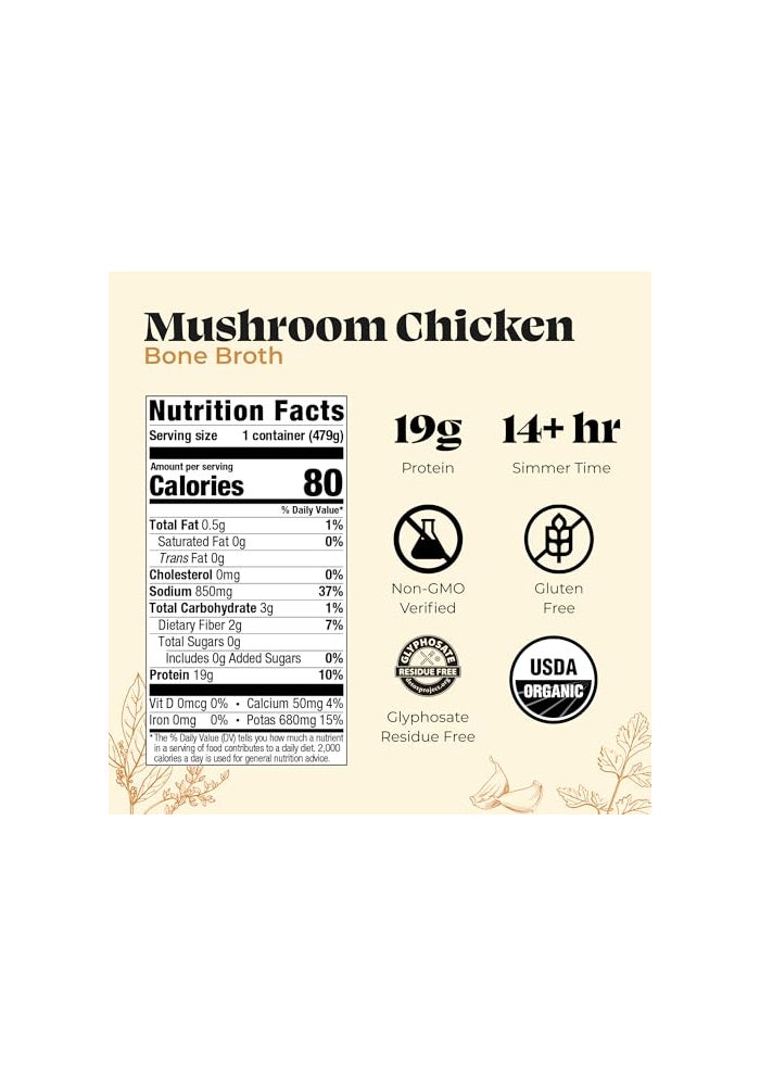 Kettle & Fire Kettle And Fire Broth Mushroom Chicken Bone 169 OZ - Image 5