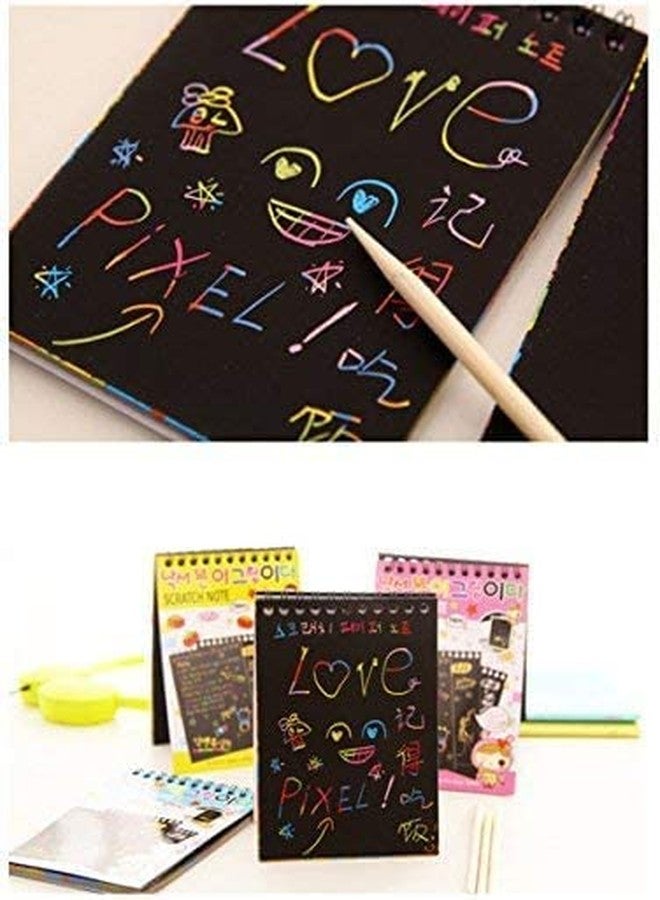 PRIMEFAIR Scratch Art Notebook Kids Rainbow Colorful Scratch Art Kit Drawing Painting Paper Notebook with Drawing Stick Gift (Pack of 10) - Image 4