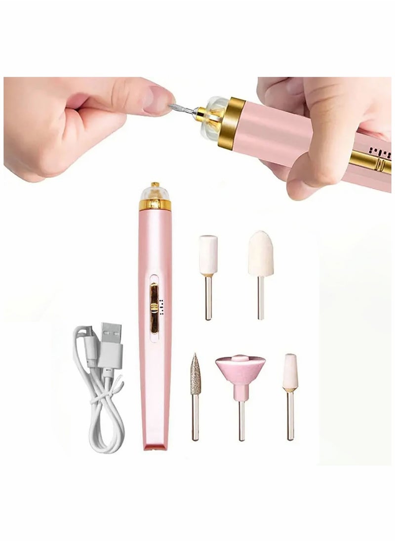 Generic 5 In 1 Electric Nail Drill Portable Electric Nail File Kit for Gel Nails Home Nails and Acrylic Nails  - Image 1