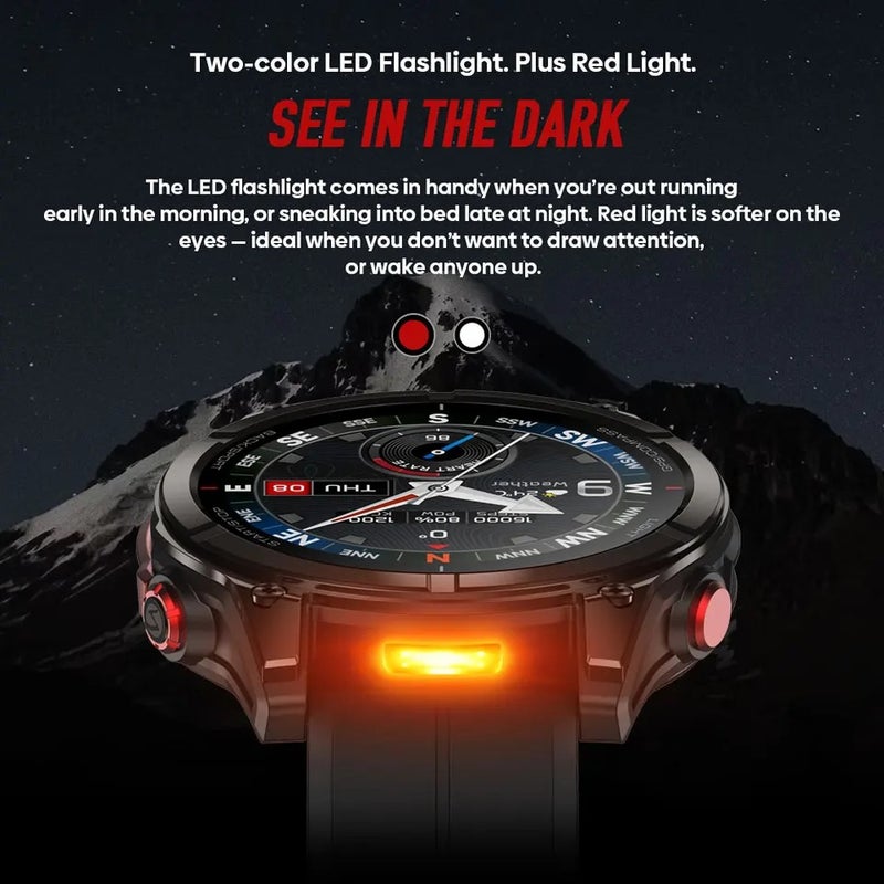 زيبليز ساعة ذكية Zeblaze Stratos 4 Pro GPS Smart Watch 1.43''AMOLED Display Dual-Color Flashlight Music Storage 170+ Workout Modes SmartWatch, Black - Image 4