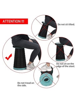 ISTARA ISTARA Collapsible Compact Stool Portable Height Adjustable Stool for Kitchen Office Picnic Camping Garden Outdoor Sitting  - Image 5
