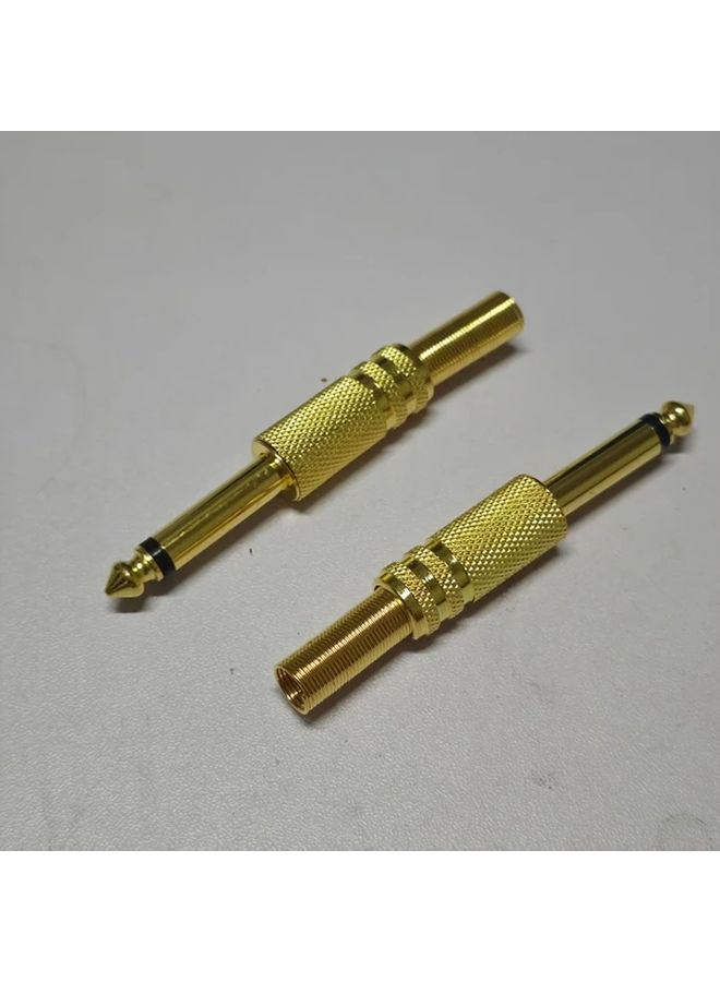 6.5mm Metal Gold Plated Mono Audio Plug Durable 2 Pin XLR Connector - Image 1