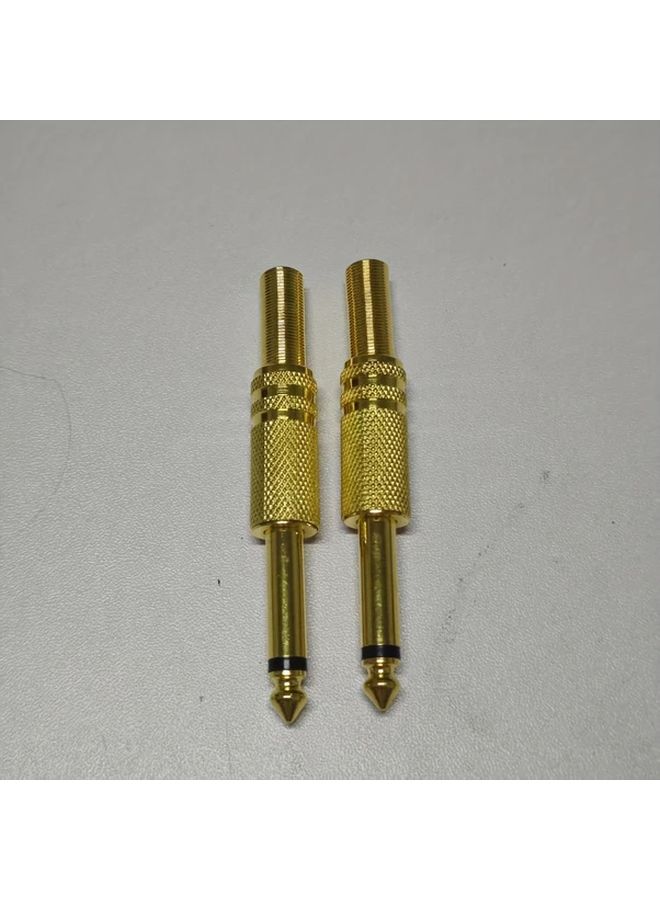 6.5mm Metal Gold Plated Mono Audio Plug Durable 2 Pin XLR Connector - Image 4