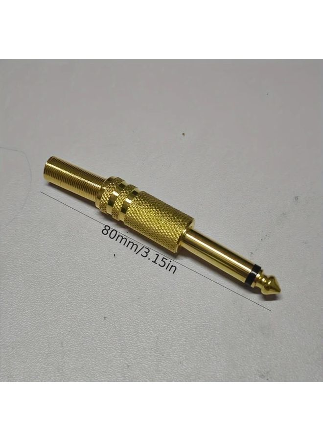 6.5mm Metal Gold Plated Mono Audio Plug Durable 2 Pin XLR Connector - Image 2