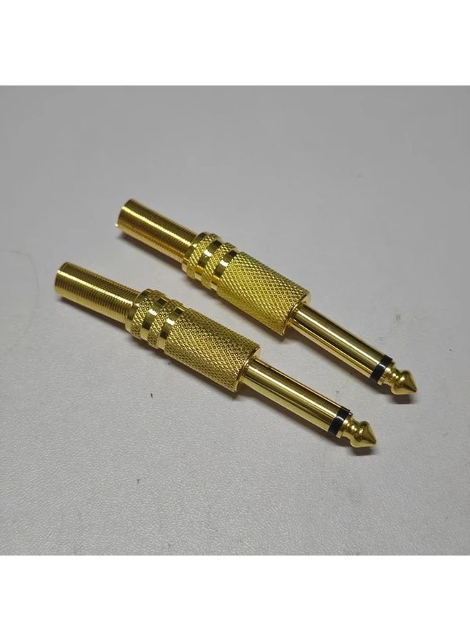 6.5mm Metal Gold Plated Mono Audio Plug Durable 2 Pin XLR Connector - Image 5