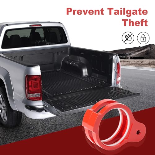 Camotokiit New Tailgate AntiTheft Lock for Toyota Tacoma 20052015Tailgate Locks 6061 T6 Aluminum Red - Image 3