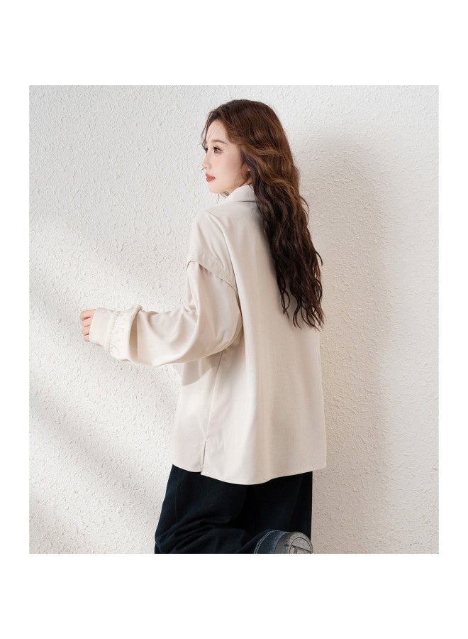 TonLion 2025 Women's Turn-down Collar Solid Color Long Sleeve Shirt - Simple, Gentle, Versatile Casual Wear With Premium Autumn/winter Style - Image 4