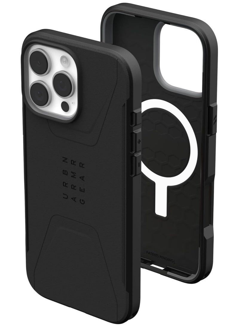 Urban Armor Gear UAG Civilian MagSafe for iPhone 16 Pro Max Case Cover [20 Feet Drop tested]  - Black  - Image 1