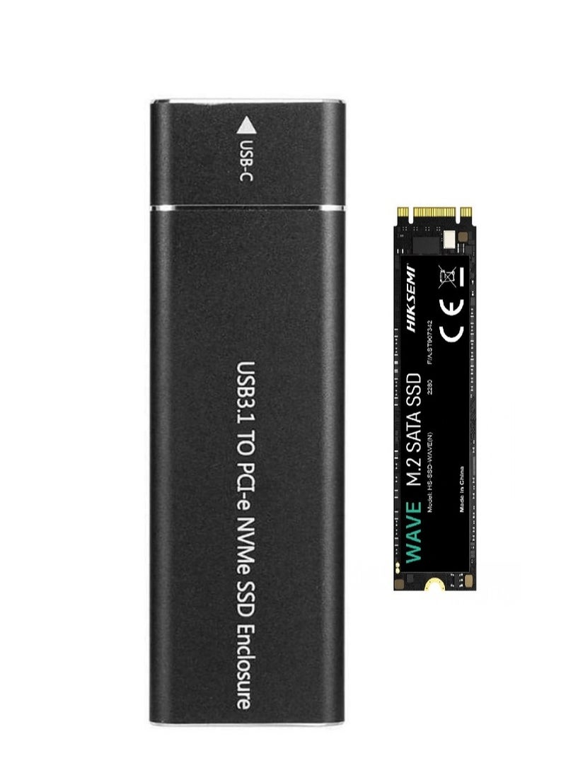 Generic - CASE NVME SSD Enclosure, M.2 NVME to USB C Adapter with Black case, USB 3.1 Gen 2 (10 Gbps) M2 PCIE SSD with hard disk NVMe 1 TB - Image 1