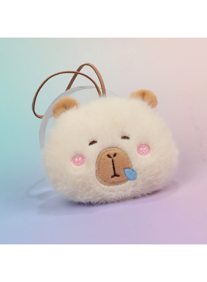 Lovable Capibala Pendant Capybara Doll Accessories Mobile Phone Case Clothing Bag Decorative Claw Machine Doll Small Gift-Specifications:Light Color Card Leather (marked On The Back)  - Image 1