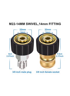 Y&D Pressure Washer Adapter Set, 3/8 Inch Quick Connect Fittings, Stainless Steel Fittings for Gun Power Hose, Car Spray Connector, 5000 PSI  - Image 5