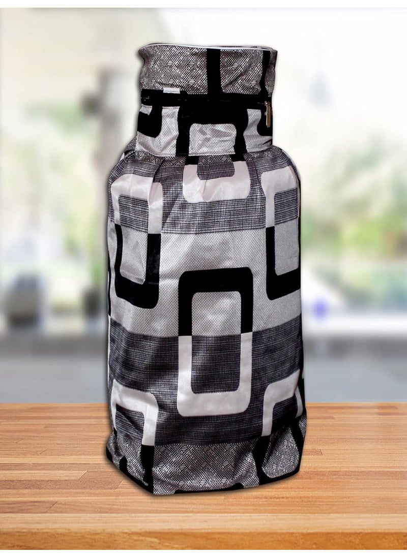 KANUSHI KANUSHI Industries Washable Cotton Box Design 1 Piece Lpg Gas Cylinder Cover Black  - Image 1