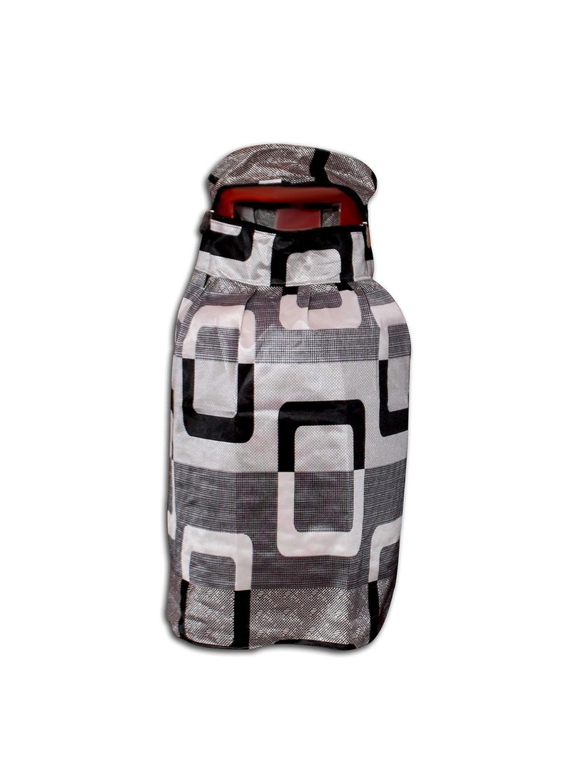 KANUSHI KANUSHI Industries Washable Cotton Box Design 1 Piece Lpg Gas Cylinder Cover Black  - Image 3
