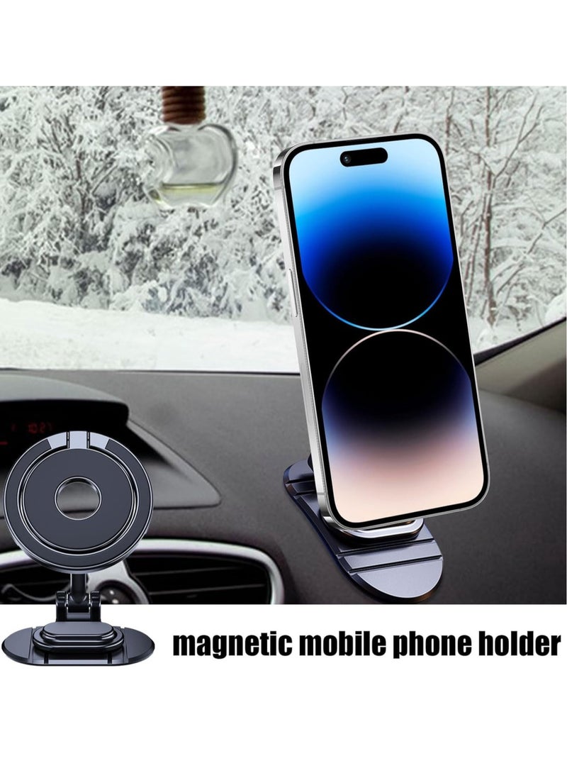 Magnetic Phone Car Mount - 360-Degree Rotating and Folding Stand for iPhone 15, 14, 13 Pro Max Plus with MagSafe Compatibility - Image 2