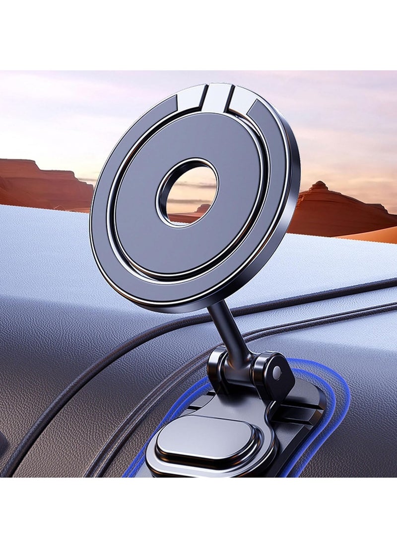 Magnetic Phone Car Mount - 360-Degree Rotating and Folding Stand for iPhone 15, 14, 13 Pro Max Plus with MagSafe Compatibility - Image 1