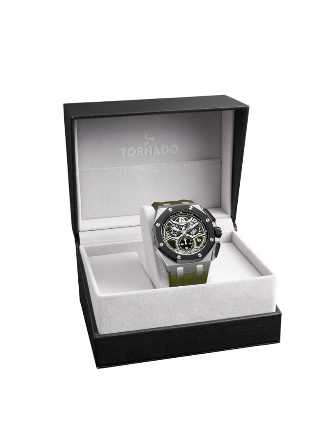 TORNADO Men's High Quality Flexible And Durable Silicone Chronograph Watch T25103-SSHHB - 43mm mm - Image 4