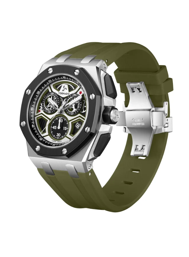 TORNADO Men's Silicone Chronograph Watch T25103-SSHHB - 43x52 mm