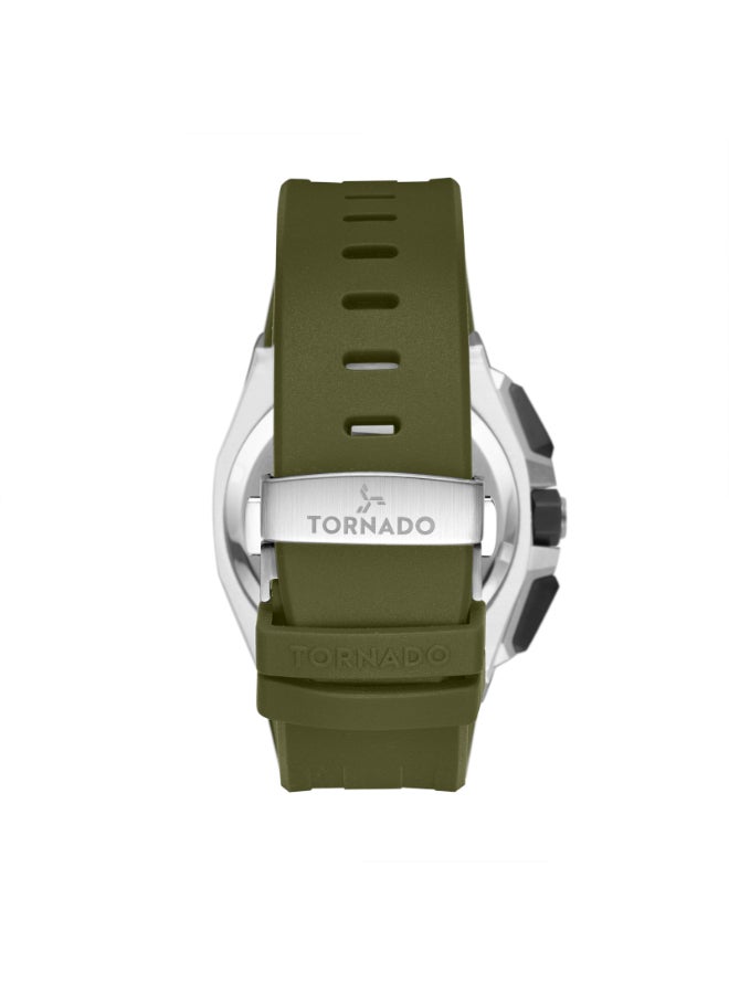 TORNADO Men's High Quality Flexible And Durable Silicone Chronograph Watch T25103-SSHHB - 43mm mm - Image 3