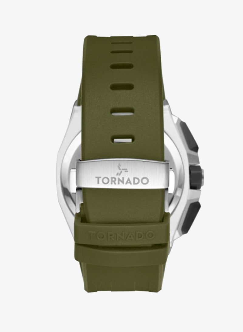 TORNADO Men's High Quality Flexible And Durable Silicone Chronograph Watch T25103-SSHHB - 43mm mm - Image 3