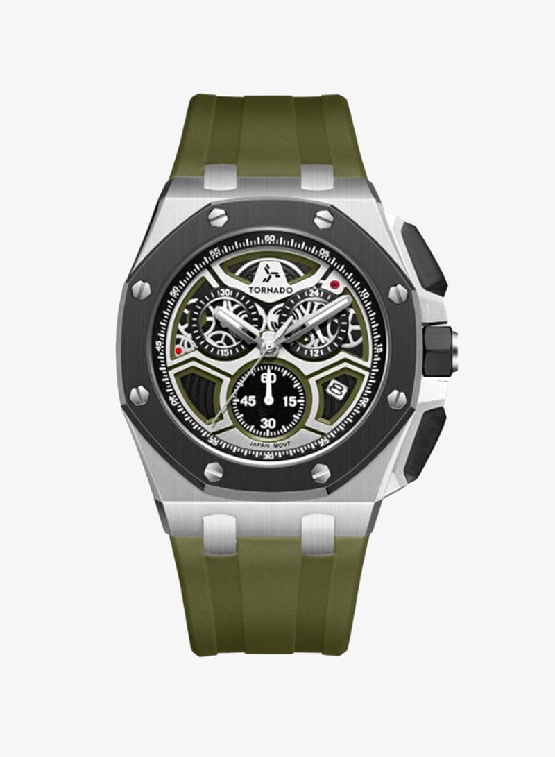 TORNADO Men's High Quality Flexible And Durable Silicone Chronograph Watch T25103-SSHHB - 43mm mm - Image 1