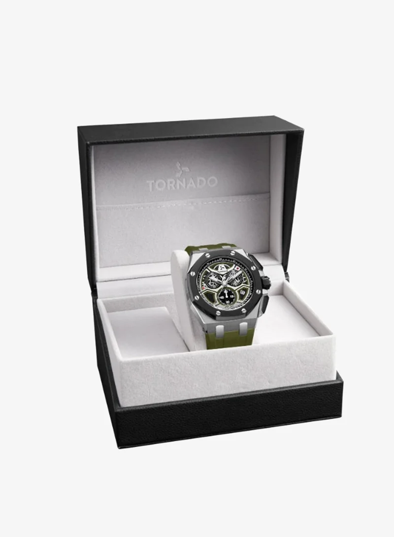 Tornado  Men's High Quality Flexible And Durable Silicone Chronograph Watch T25103-SSHHB - 43mm mm for Men | Best Price UAE