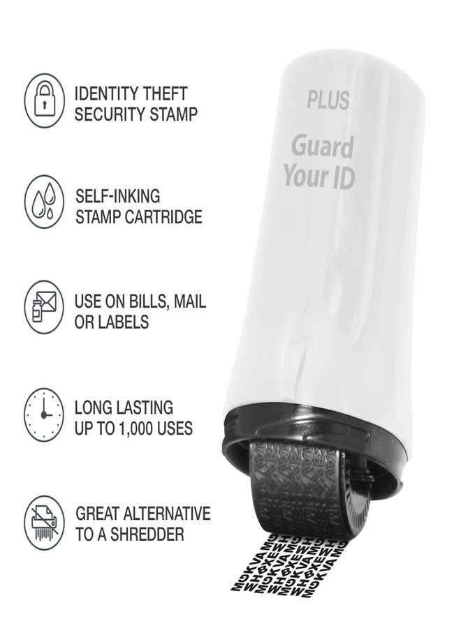 بلاس مجموعة Guard Your ID Advanced 2.0 Roller Roller ثلاثية لحماية الهوية من السرقة، طقم ختم أمني سري بألوان مختلطة (فيروزي، أخضر، أبيض) - Image 2